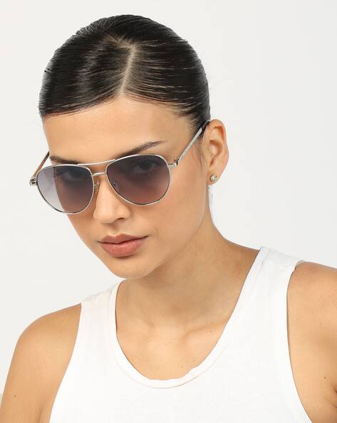 GUESS Women Aviator Sunglasses-GF6157 10B 58 S
