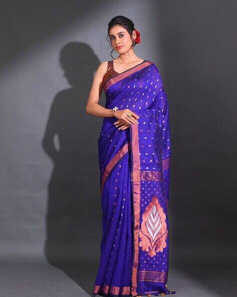 TANUKA Women Cotton Blend Handwoven Saree