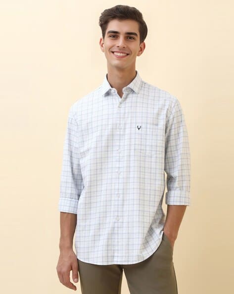 ALLEN SOLLY Men Collar Cotton Slim Fit Shirt