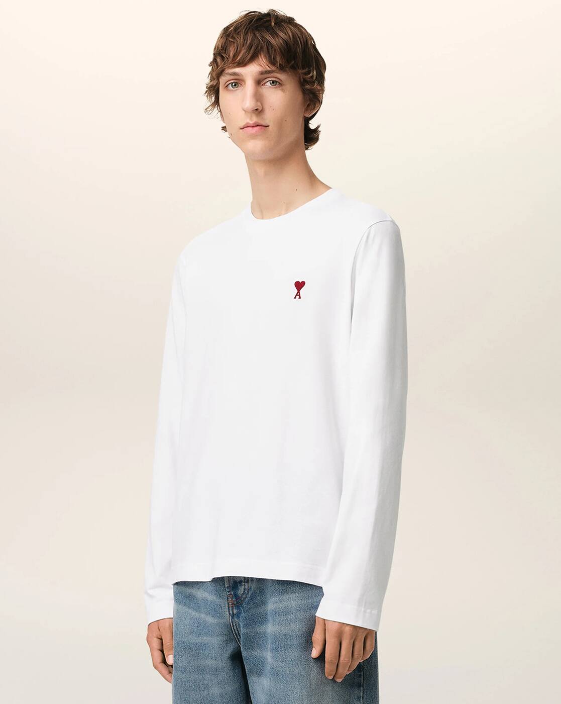 トップス andmary Ami shirring logo tops white Buy Ami Paris Men Logo Embroidered Regular Fit Crew-Neck T-Shirt
