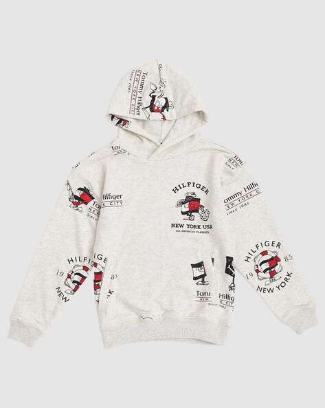 TOMMY HILFIGER Relaxed Fit Logo Print Hoodie