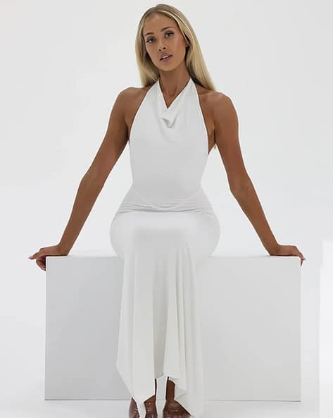 Lulu & Sky Women Halter Neck Maxi Dress