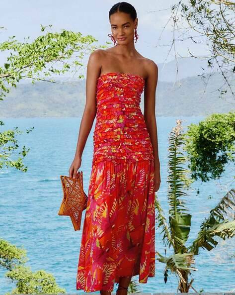 Buy FARM RIO Delicate Forest Maxi A-Line Dress | Pink Color Women | AJIO  LUXE