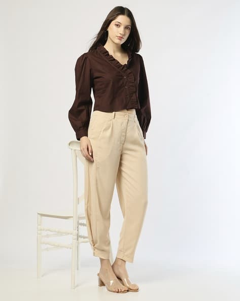 Fyre Rose Women Relaxed Fit Single-Pleat Trousers