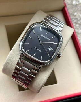 men stainless steel analogue watch