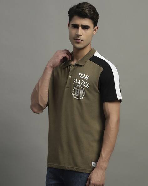 NEONOMAD Men Typographic Print Regular Fit Polo T-Shirt