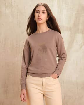 u.s. polo assn. Women Oversized Fit Round-Neck Sweatshirt-picture-50