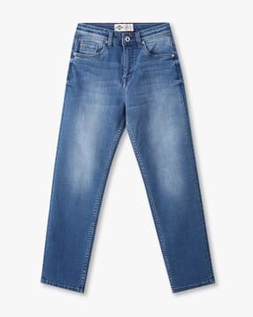 Boys Mid-Wash Straight Fit Wide-Leg Jeans-image-26