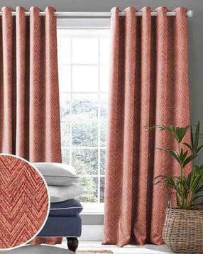 Set of 2 Chevron Blackout Door Curtains