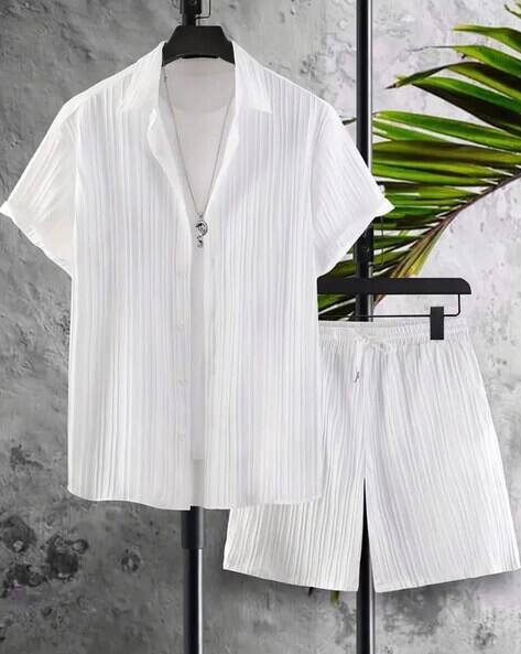 Alpha Tribe Men Stylish Shirt and Shorts Set