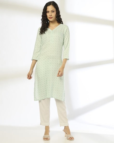 AVAASA MIX N' MATCH Women Printed Straight Kurta