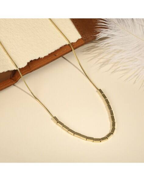 Cierra Women Gold-Plated Square-Shaped Short Necklace