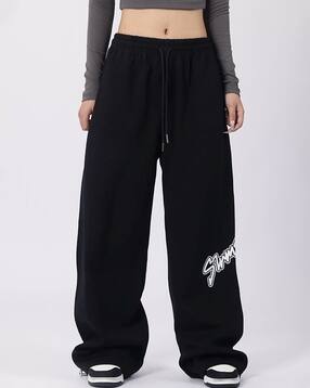 lulu & sky Women Typographic Print Wide-Leg Trackpants with Insert Pockets-picture-39
