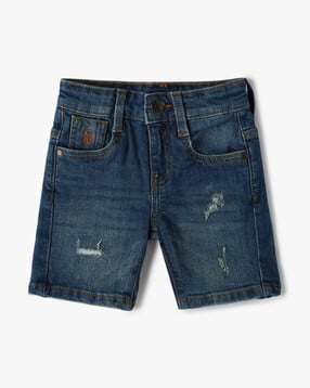 u.s. polo assn. Boys Washed Distressed Regular Fit Denim Shorts-picture-17