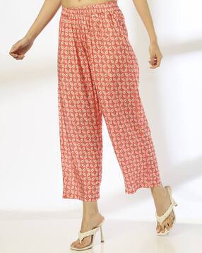 Women Printed Mid-Rise Regular Fit Pants