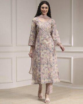 Women Floral Print 3-Piece Unstitched Dress Material