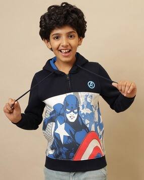 kidsville Boys Captain America Print Regular Fit Hoodie-picture-43