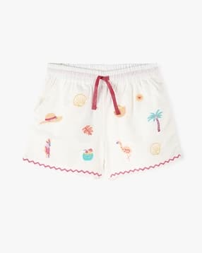 kg frendz Girls Embroidered Regular Fit Shorts-picture-36