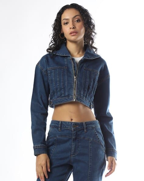 Jeans Jacket Cool Jackets For Ladies Women Regular Fit Zip-Front