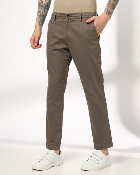 Men Slim Fit Chinos with Insert Pockets