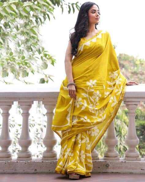 Women Woven Cotton Printed Designer Saree