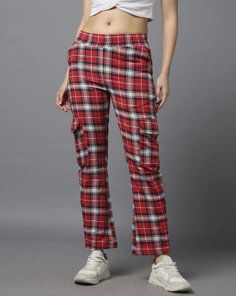 Buy Blue Red Trousers Pants for Women by Koovs Online