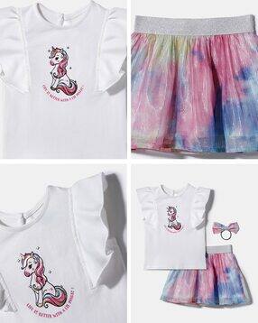 Printed Top with Skirt Set-image-12