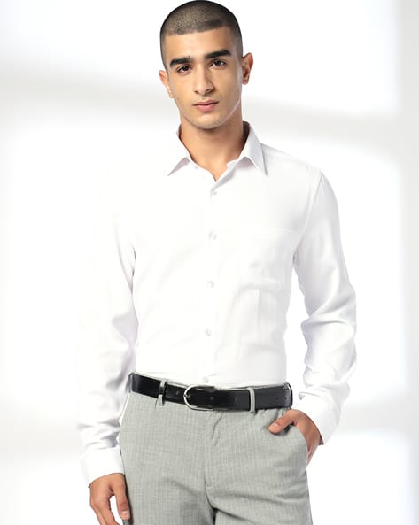 JOHN PLAYERS Men Slim Fit Shirt with Patch Pocket