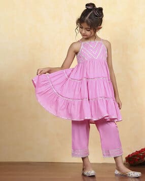 biba Girls Embellished Kurta with Bottomwear-picture-18