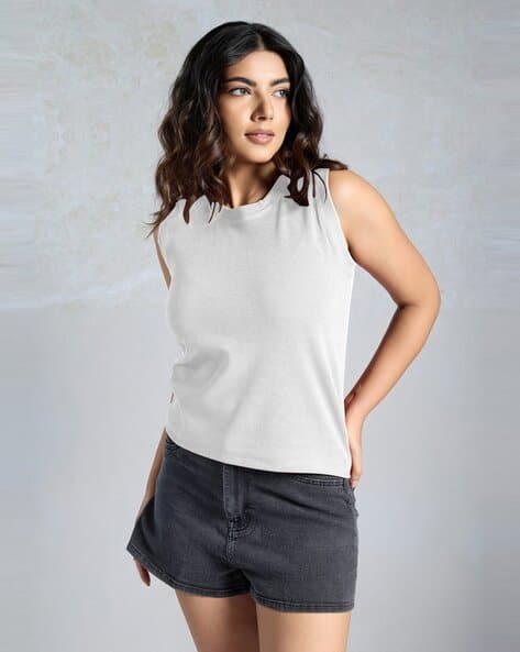 Women Slim Fit Round-Neck Top