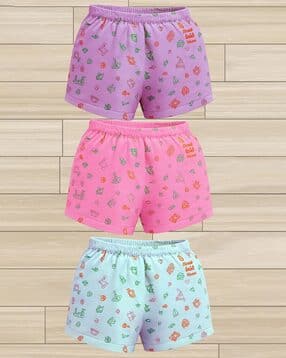 cumsin Girls Pack of 3 Printed Briefs with Elasticated Waist-picture-23