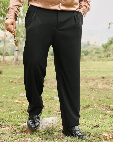 Instafab Plus Men Flat-Front Relaxed Fit Trousers