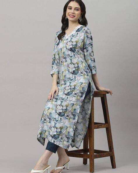 ANNI DESIGNER Women Printed Straight Kurta Set