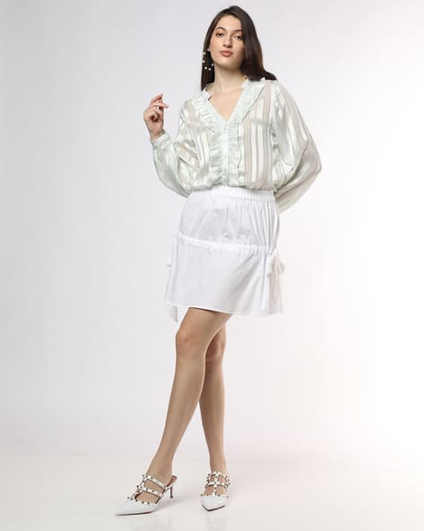 Fyre Rose Women Mid-Rise Mini Tiered Skirt