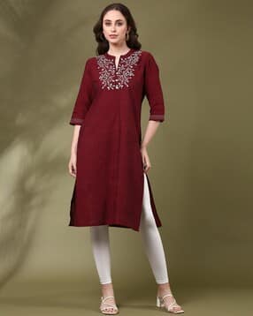 nyrika Women Embroidered Straight Kurta -picture-44