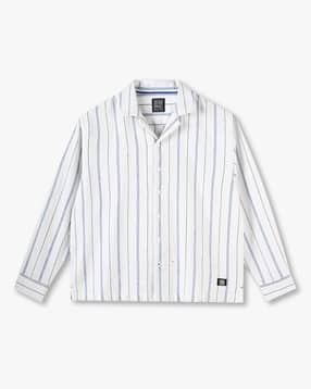 Boys Striped Boxy Fit Shirt