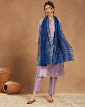 fabindia Women Silk Hand Woven Stole-picture-12