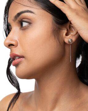 Women Sterling Silver Drop Earrings-image-9