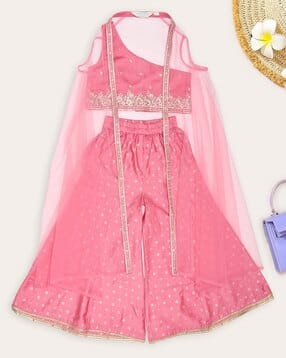 akkriti by pantaloons Girls Embroidered 3-Piece Lehenga Choli & Dupatta Set-picture-44