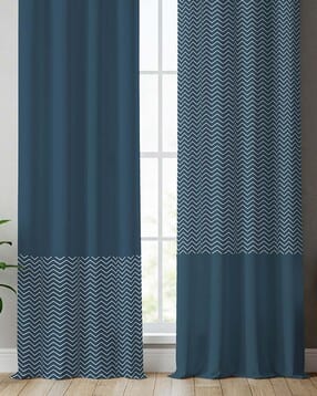 Set of 2 Chevron Print Door Curtains with Eyelets