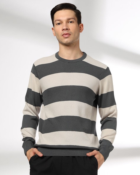 Teamspirit Men Striped Jacquard Regular Fit T-Shirt