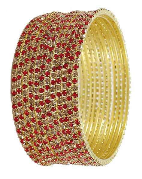 NMII Set of 12 Women Stone-Studded Bangles