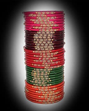 women set of 40 gemstone-studded slip-on bangles