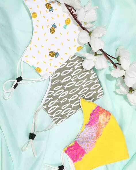 Lulu & Sky Women Pack of 3 Printed Face Masks