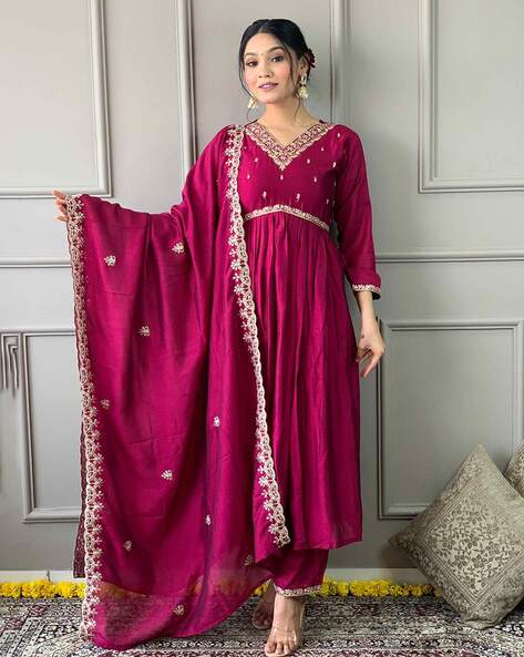 Nyrika Women Embroidery A-Line Kurta Set