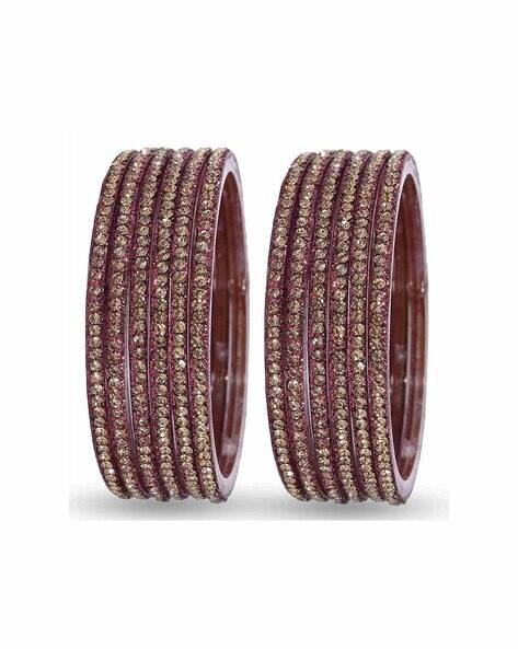 NMII Women Pack of 12 Stone Studded Bangles