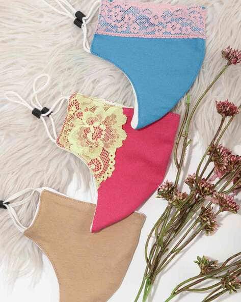 Lulu & Sky Women Pack of 3 Face Masks with Elasticated Ear-Loops