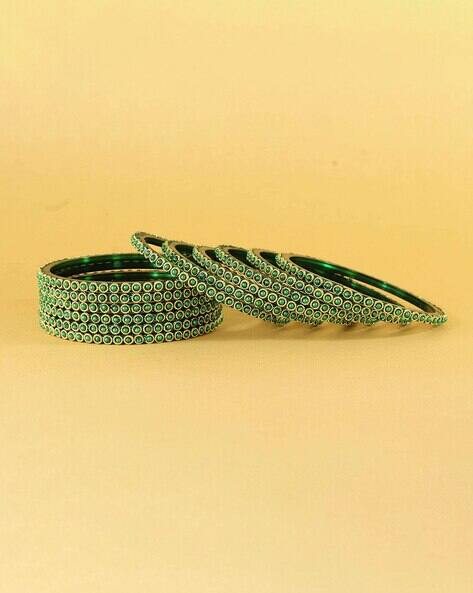 NMII Women Set of 12 Pearl-Studded Slip-On Bangles