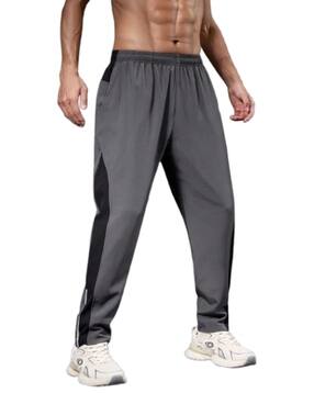 men mid rise straight track pants