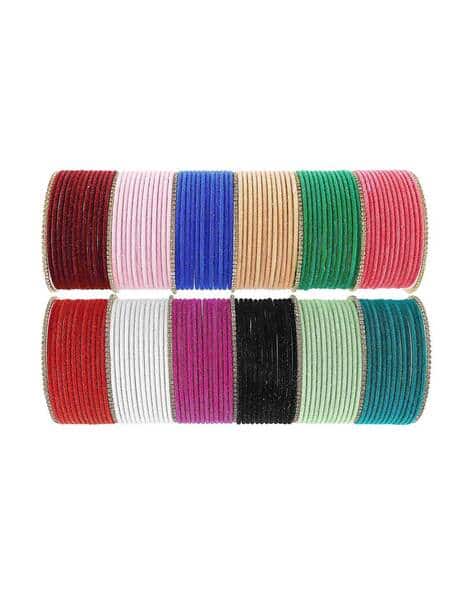 NMII Set of 144 Women Stone-Studded Velvet Bangles